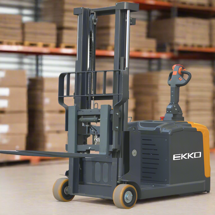 EKKO EK14S-130 | Counterbalanced Walkie Stacker SIDE-SHIFTING | 3300 lbs Capacity | 130" Lift Height