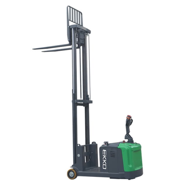 EKKO EK14S-189Li | Lithium Counterbalanced Walkie Stacker SIDE-SHIFTING | 3300 lbs Capacity | 189" Lift Height
