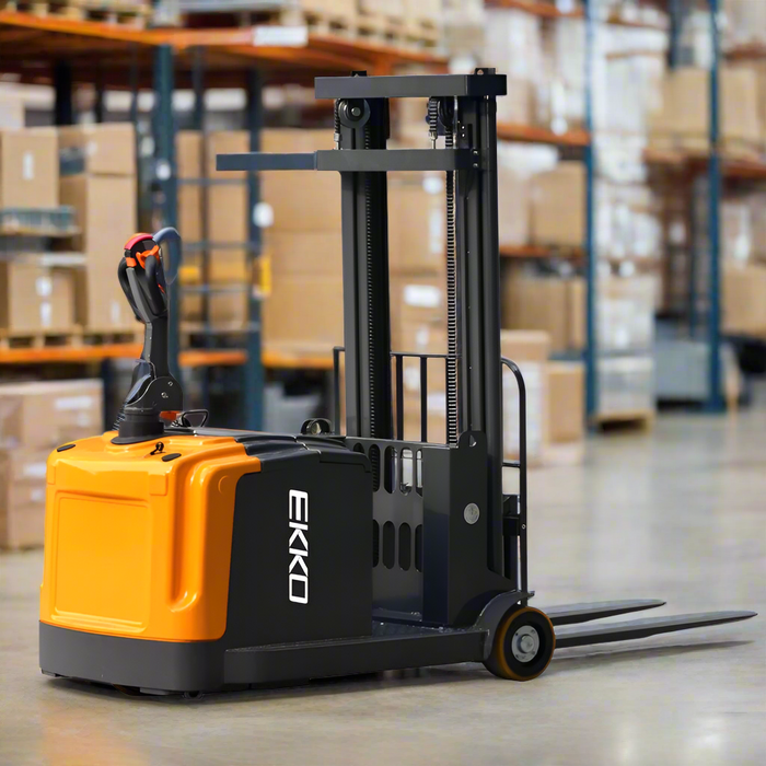 EKKO EK14 | Counterbalanced Walkie Stacker | 3300 lbs Capacity | 118" Lift Height