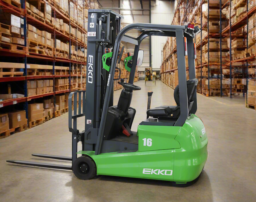 EKKO EK16A-189Li | Electric Lithium Forklift | 3 Wheel | 3500 lbs Capacity | 189" Lift Height