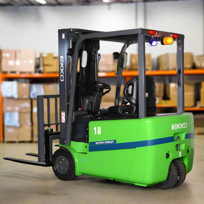 EKKO EK18AT-185Li | Electric Lithium Forklift | 3 Wheel | 4000 lbs Capacity | 185" Lift Height