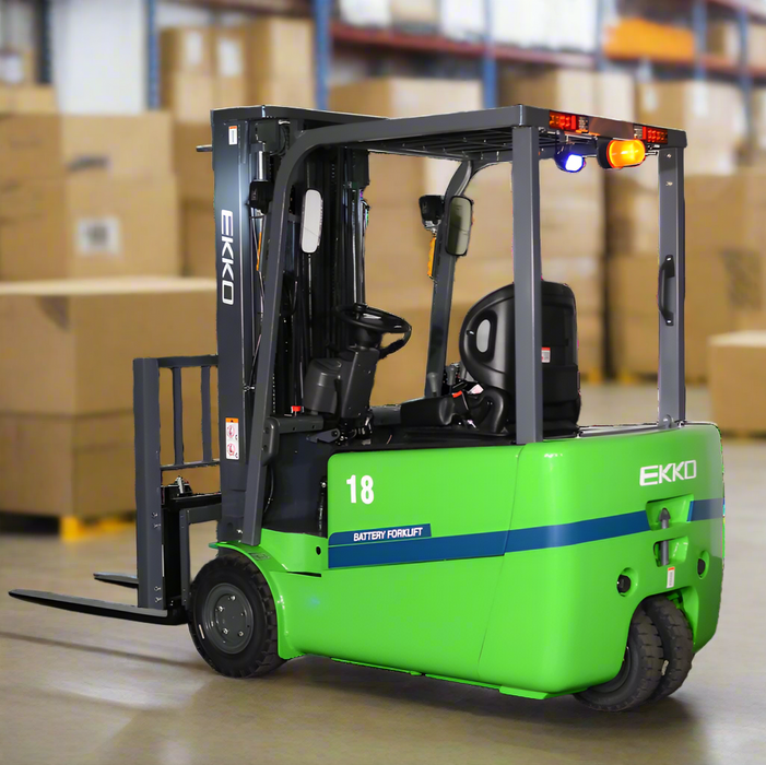 EKKO EK18AT-212Li | Electric Lithium Forklift | 3 Wheel | 4000 lbs Capacity | 212" Lift Height