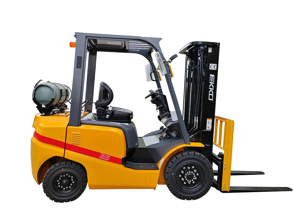 EKKO EK25TLP | Propane Forklift | 4 Wheel | 5000 lbs Capacity | Solid Pneumatic Tires