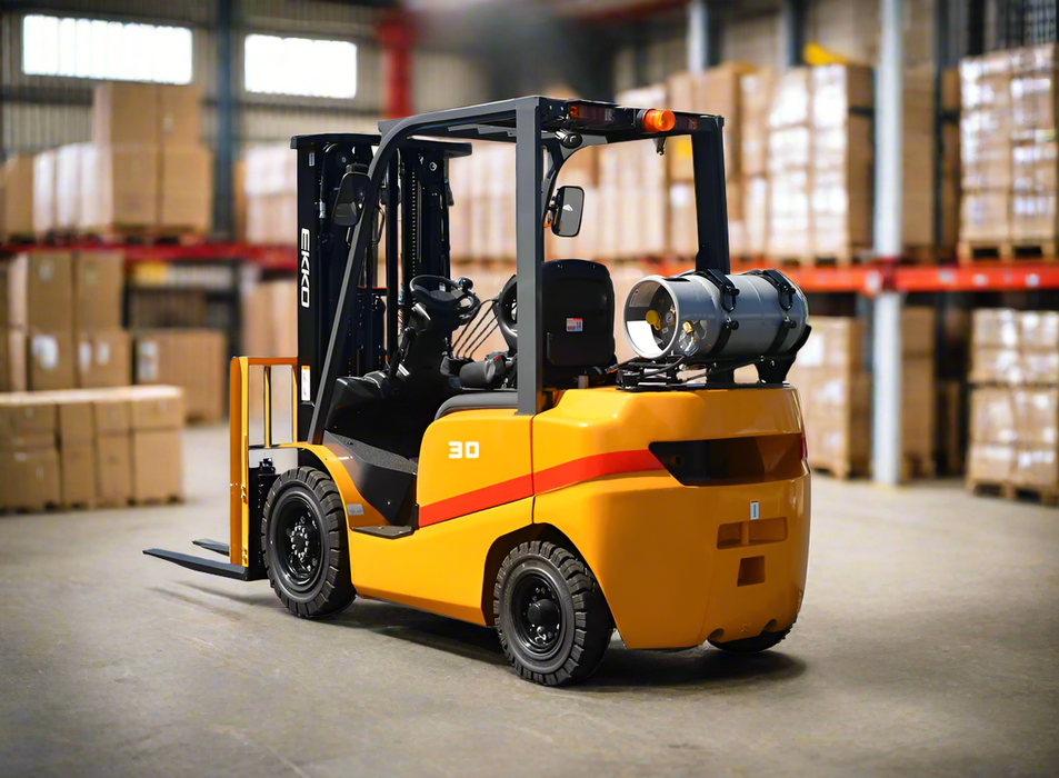 EKKO EK30TLP | Propane Forklift | 4 Wheel | 6000 lbs Capacity | Solid Pneumatic Tires