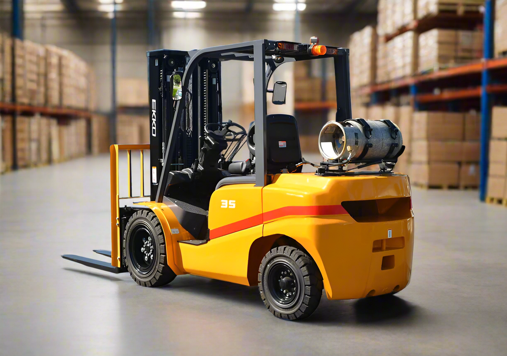 EKKO EK35TLP | Propane Forklift | 4 Wheel | 7000 lbs Capacity | Solid Pneumatic Tires