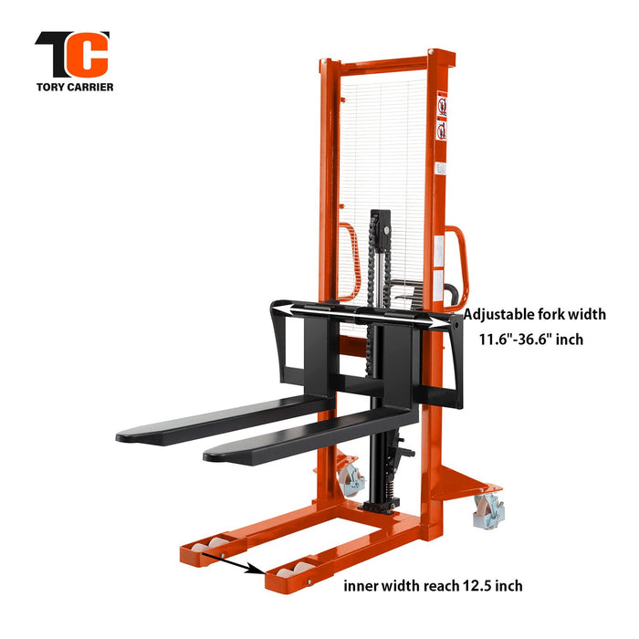 Tory Carrier T-3003 | Manual Pallet Stacker | 2200 lbs Capacity | 63" Lift Height