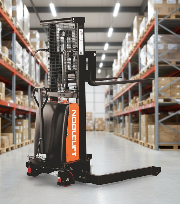 Noblelift SPN22 | Semi-Electric Stacker | 2200 lbs Capacity | 63-138" Lift Height