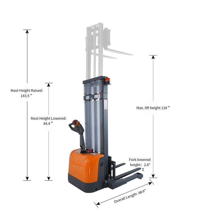 Tory Carrier T-3050/47/49 | Electric Walkie Stacker | 3300 lbs Capacity | 98/130" Lift Height