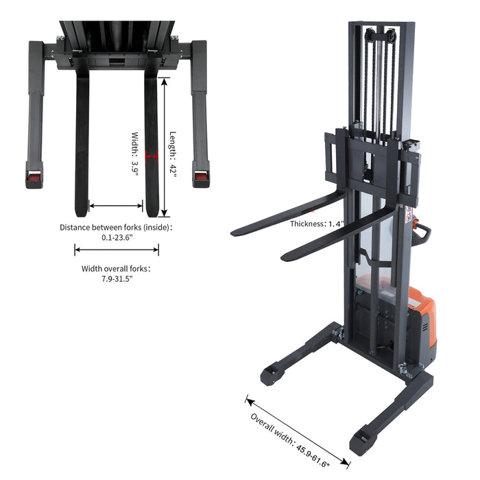 Tory Carrier T-3050/47/49 | Electric Walkie Stacker | 3300 lbs Capacity | 98/130" Lift Height