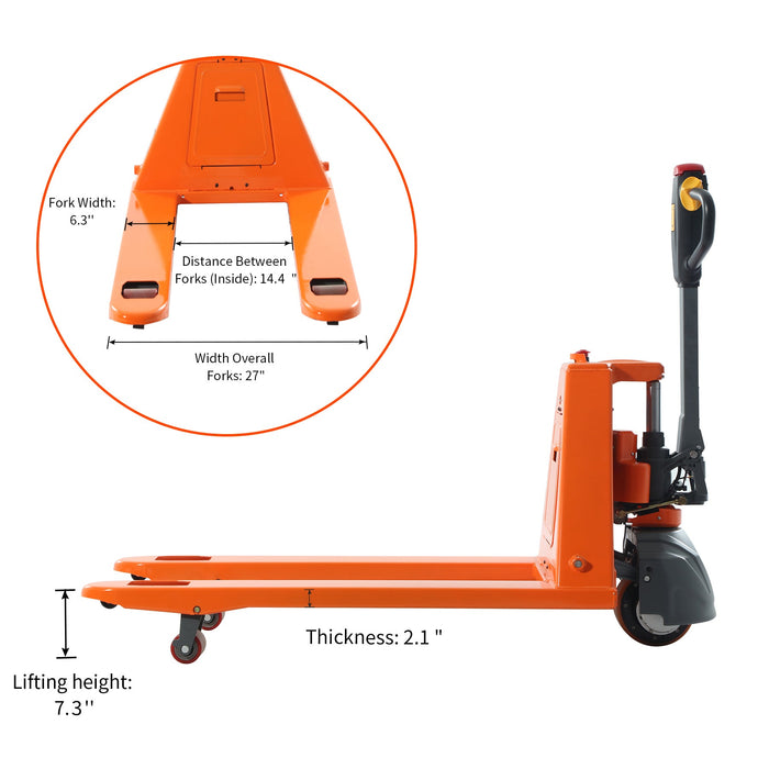 Tory Carrier T-1034 | Electric Pallet Jack | 3300 lbs Capacity | 48"Lx27"W Forks