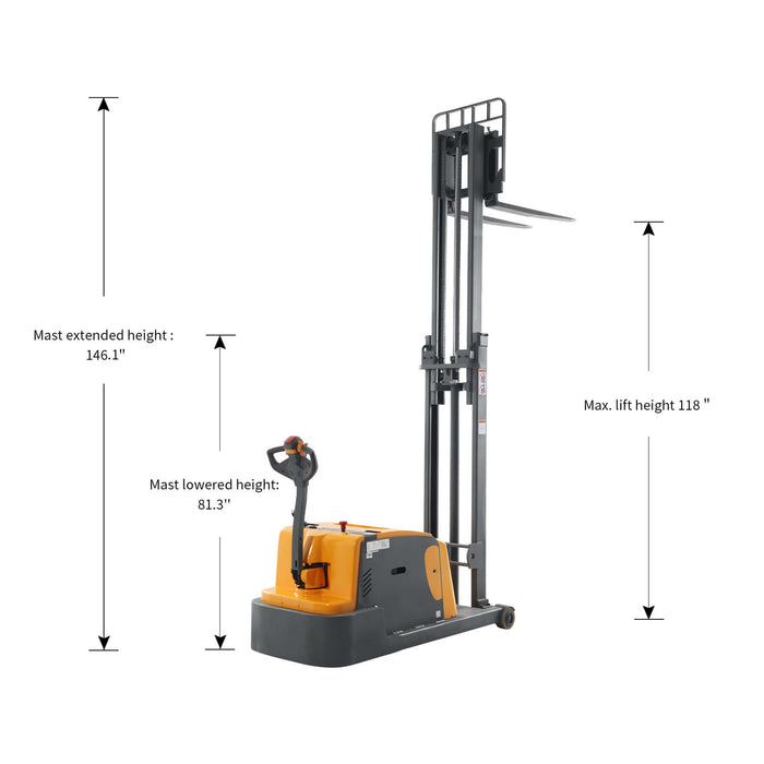 Tory Carrier A-3048 | Electric Counterbalance Stacker | 3300 lbs Capacity | 98" Lift Height