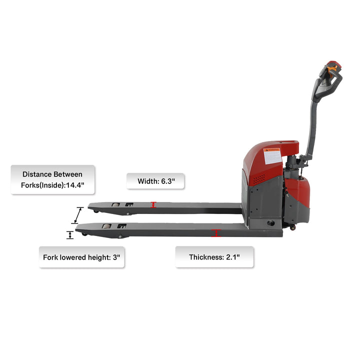 Tory Carrier T-1029 | Electric Pallet Jack | 3300/4400 lbs Capacity | 48"Lx27"W Forks