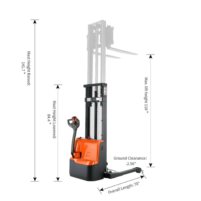 Tory Carrier T-3042 | Electric Straddle Stacker | 2640 lbs Capacity | 48"Lx27"W Forks
