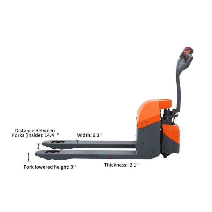Tory Carrier T-1029 | Electric Pallet Jack | 3300/4400 lbs Capacity | 48"Lx27"W Forks