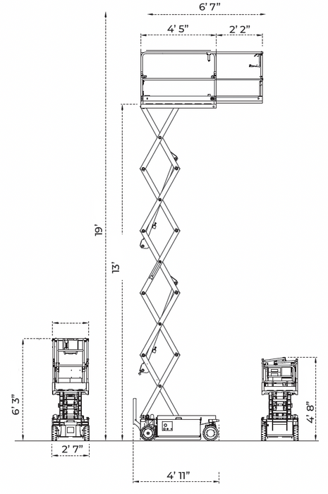 IMER 1128908 IM 3113 | Electric Scissor Lift | 19 ft Working Height