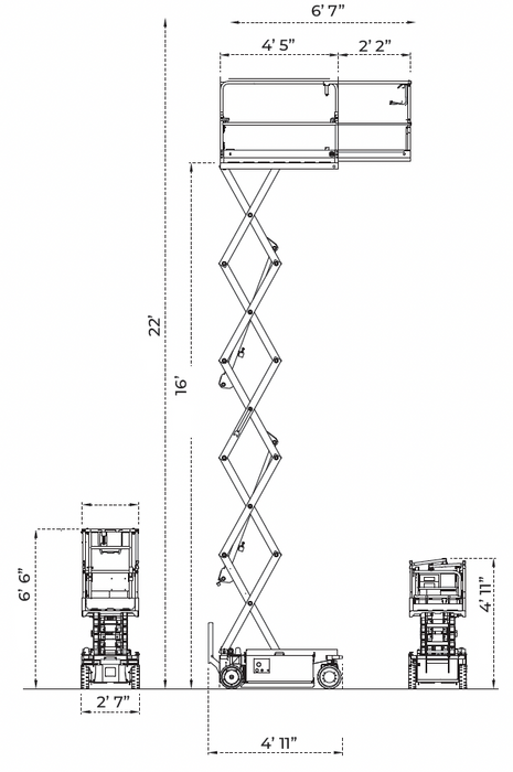 IMER 1128918 IM 3116 | Electric Scissor Lift | 22 ft Working Height