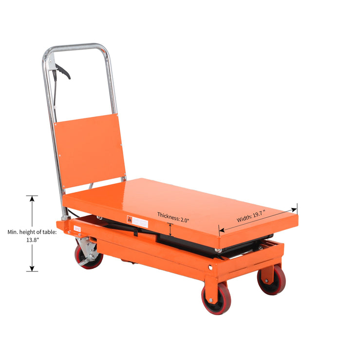 Tory Carrier T-2007 | Scissor Lift Table Cart | 770 lbs Capacity | 51" Lift Height