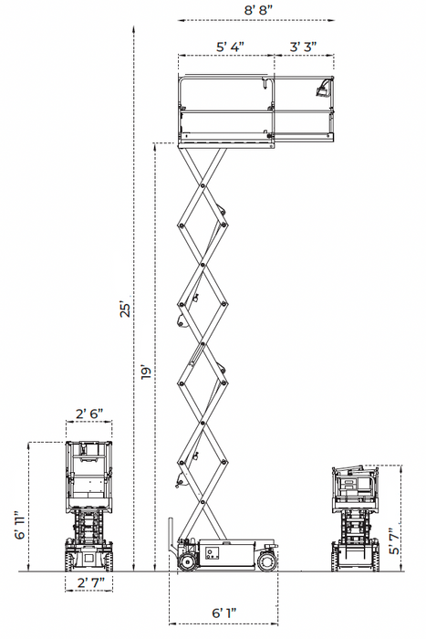 IMER 1128936 IM 3219 | Electric Scissor Lift | 25 ft Working Height