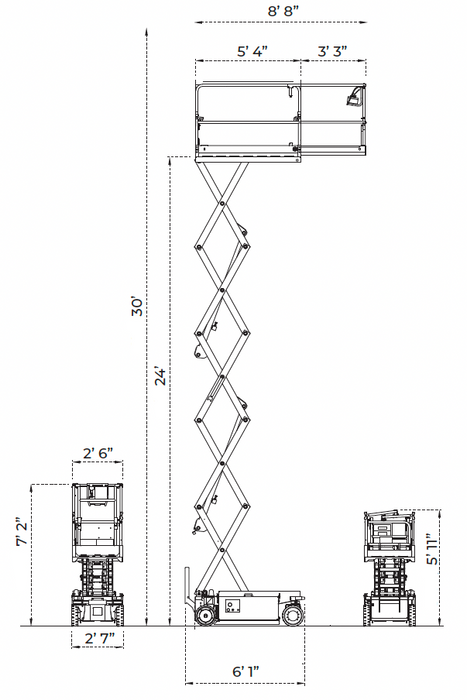 IMER 1128923 IM 3224 | Electric Scissor Lift | 30 ft Working Height