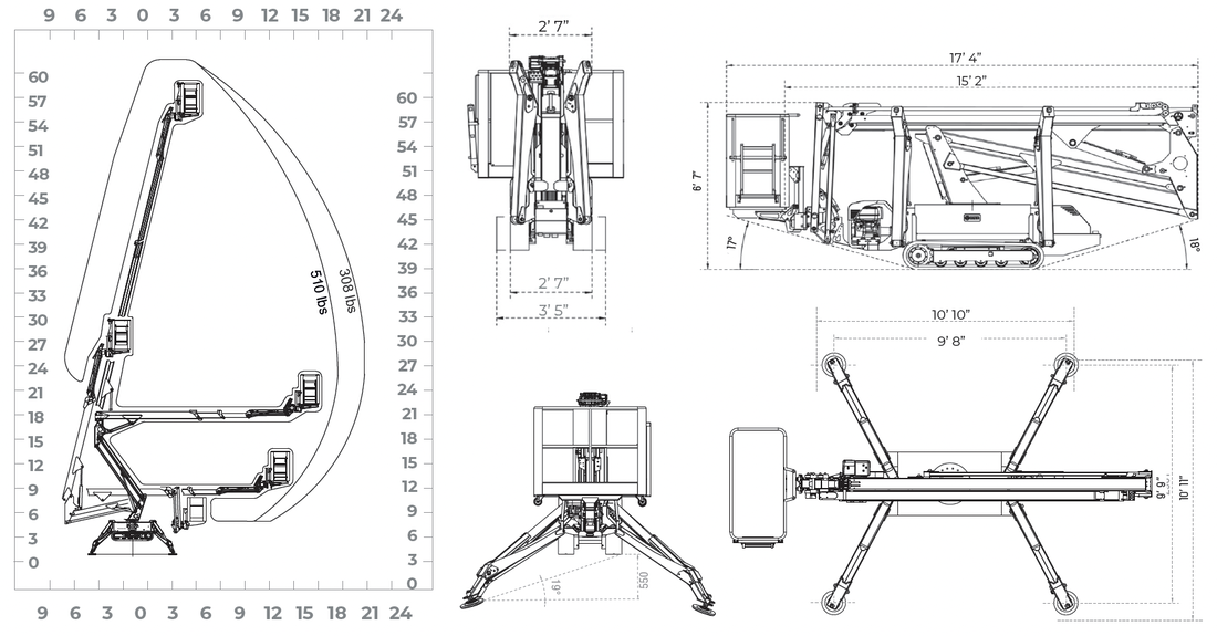 IMER 1128772 IM R 19 Li | Lithium Tracked Spider Lift | 62 ft Working Height
