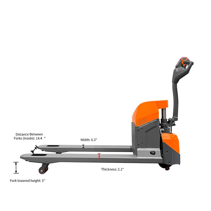 Tory Carrier T-1029 | Electric Pallet Jack | 3300/4400 lbs Capacity | 48"Lx27"W Forks